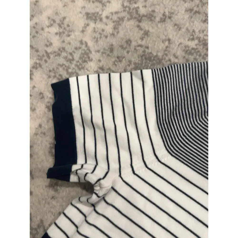Banana Republic Supima Cotton Navy White Striped Polo Shirt Men’s Large L